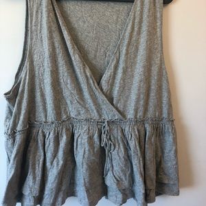 Grey Wrap Top